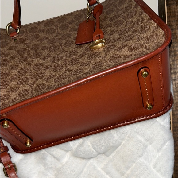 Coach Tan and Brown Signature Tote - Picture 7 of 8